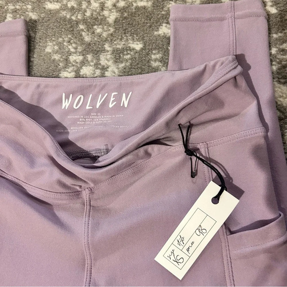 Wolven Lavender Crossover Pocket Leggings NWT XS - Picture 7 of 12